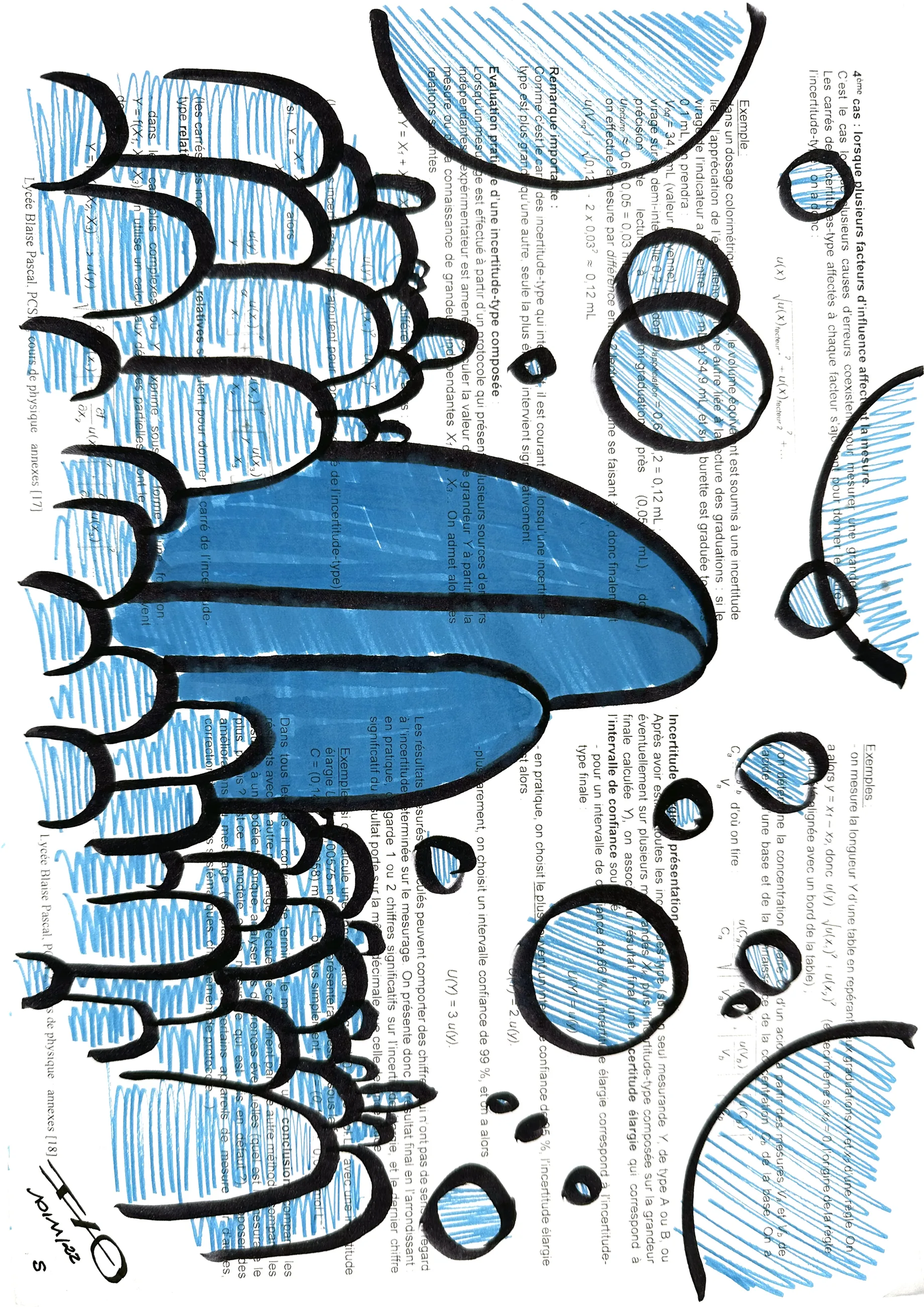 Artiste / Ingénieur n°5, Stylo et feutre sur papier annoté, 2022 — dessin de Tristan Alexandre