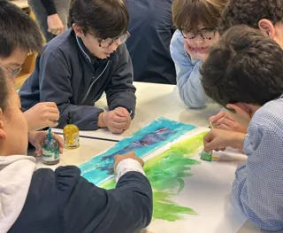 Atelier aquarelle scolaire collaboratif — Tristan Alexandre