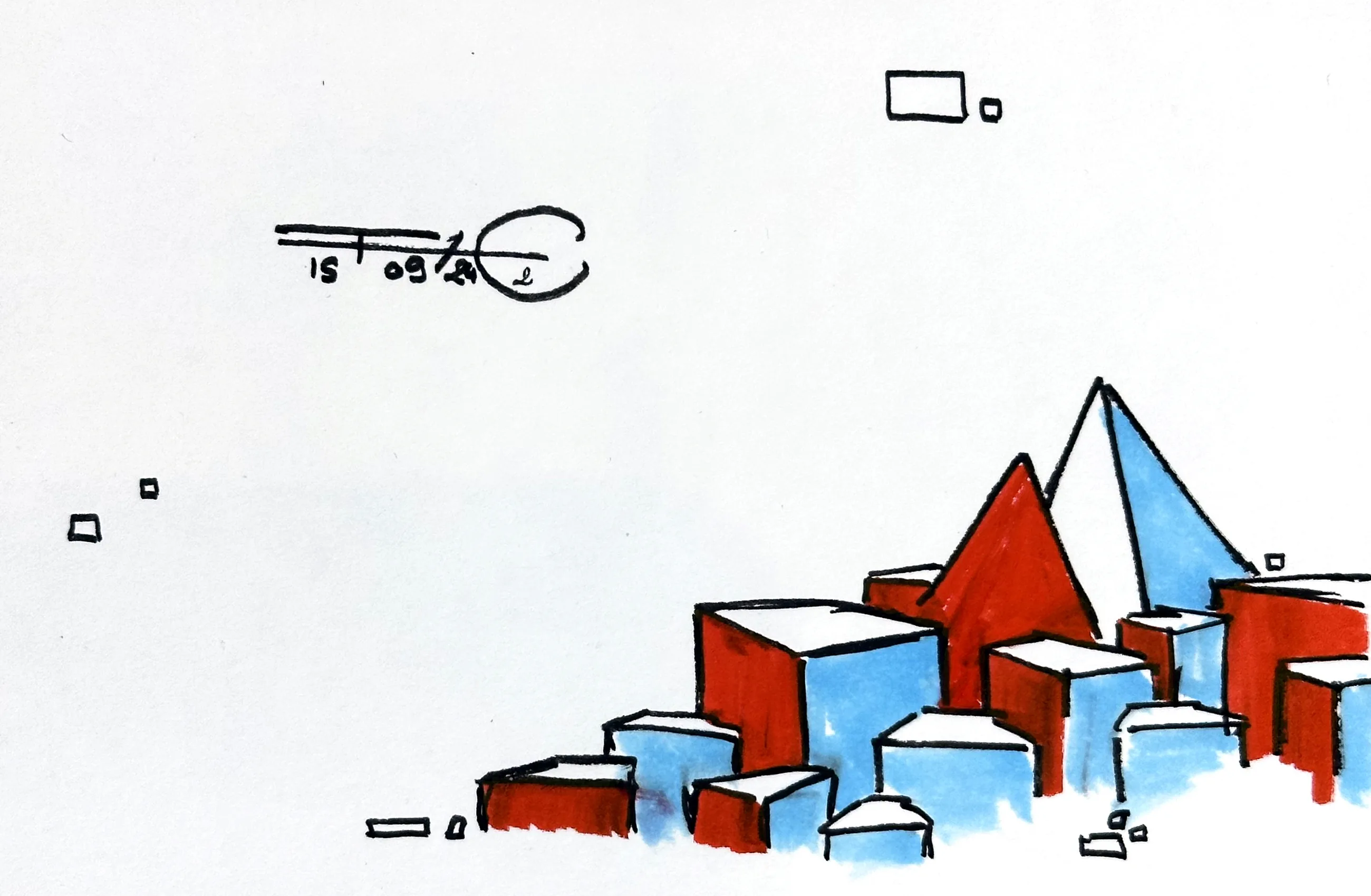 Les Contes de LunaŸSolEquis n°2, Stylo et feutre sur papier, 2023 – 2024 — dessin de Tristan Alexandre